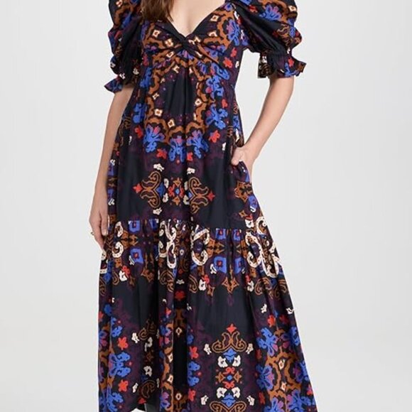 Cleobella Venezia Dress Ankle Dress Black Floral Size Small - Picture 1 of 4